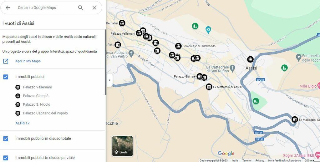 Mappa dei vuoti di Assisi